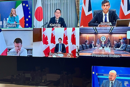 G7 τηλεδιάσκεψη για Μέση Ανατολή